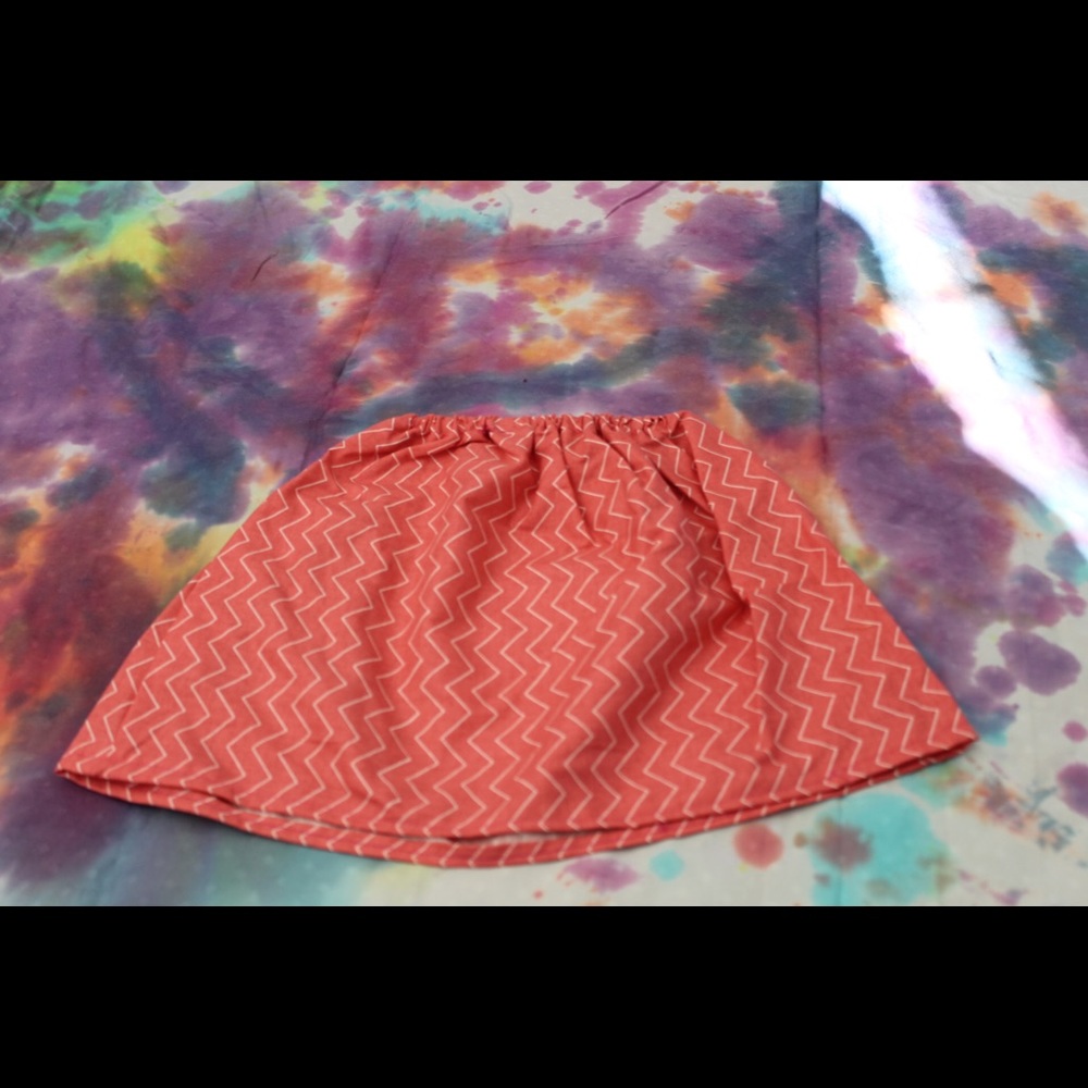 Pink and white chevron skirt